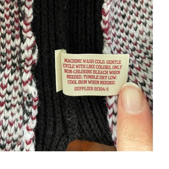 Arizona Jean Company XL Women Open Cardigan Tassle Red Black Geometric See Below - Picture 5 of 8